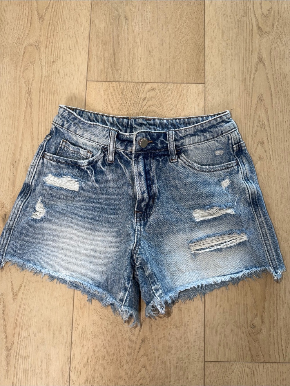 Flying Monkey Distressed Denim Shorts Size 25
